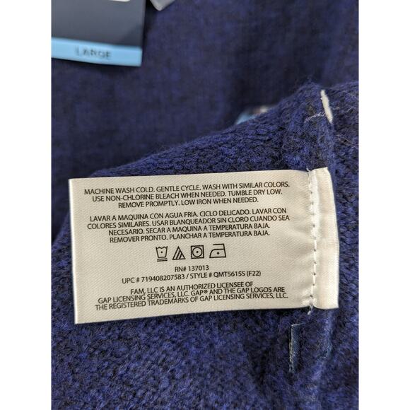 Gap Crewneck Sweater Large Blue Long Sleeve Work Staple Heavy Weight Office Mens - Picture 5 of 9